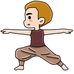 Character in yoga pose