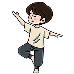 Boy yoga character 