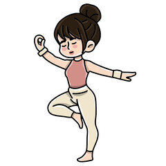 Girl yoga character 