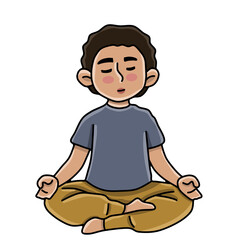 boy sitting on the floor yoga 