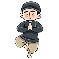 Boy yoga character 