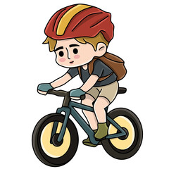 Boy riding a bicycle 