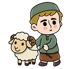 Boy and sheep Eid al-Adha 