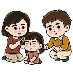 mother father and daughter