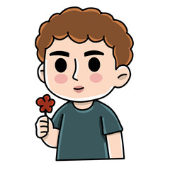 boy with a flower 