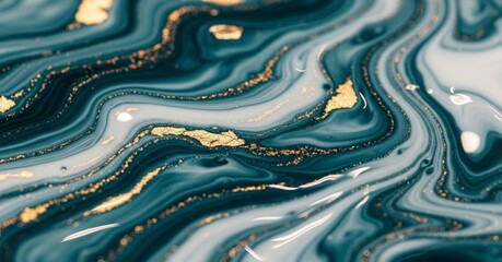 Luxury marble texture background turquoise and gold fluid ink pattern abstract elegant decorative design