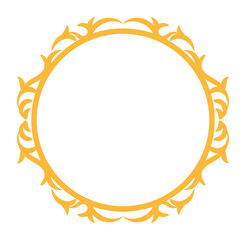 Elegant vintage circular frame with intricate details, perfect for decorating cards or posters.