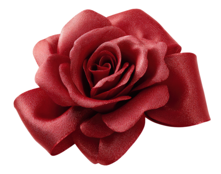 Close-up of a deep crimson rose.  A richly colored, textured rosebud with flowing, folded petals.  Intricate details