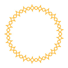 Intricate gold islamic geometric frame, perfect for decor or invitation designs with an elegant touch.