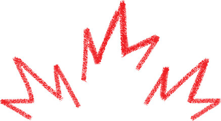 Hand drawn red jagged lines radiating outwards from a central point on a white background