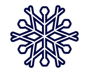 Detailed geometric snowflake illustration perfect for winter-themed decorations and designs.
