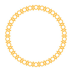 Elegant islamic frame featuring geometric patterns in a circular formation, ideal for artistic and decorative purposes.