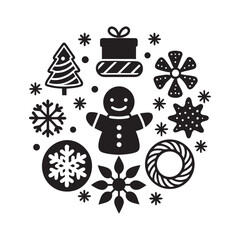 Christmas Celebration Vector Set – Holiday Symbols and Decorations