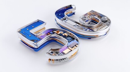 Innovative 5G technology components showcasing modern design and digital advancement with vibrant colors