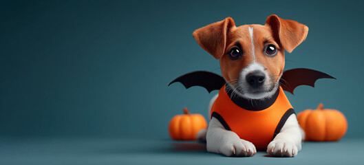 Cute dog in Halloween costume