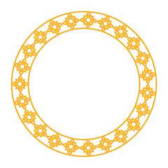 Ornate circular frame with intricate islamic patterns. ideal for decorative art and creative projects.