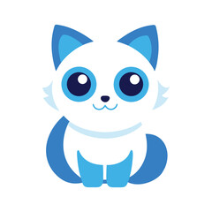 Chibi ragdoll cat mascot logo cute kitten cartoon character vector design
