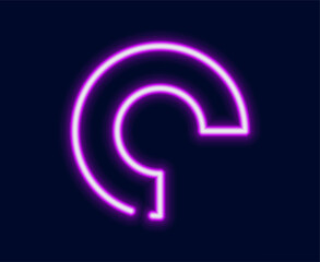 A bright glowing neon circular arrow symbol with a gap. Perfect for representing refresh reload or repeat actions.