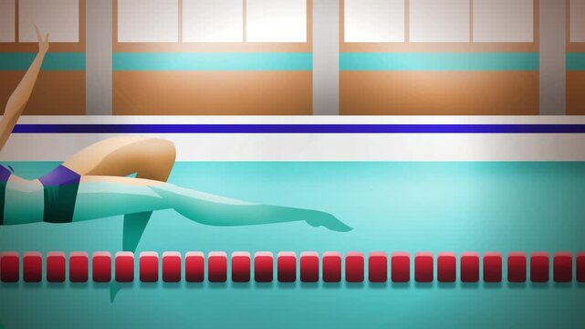 woman swimming backstroke in pool
