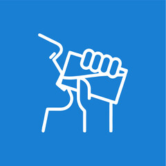 Drinkin water, Stay hydrated, Healthy icon logo flat vector design