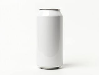 Blank white aluminum beer or soda can on white background. Empty tin drink can template
