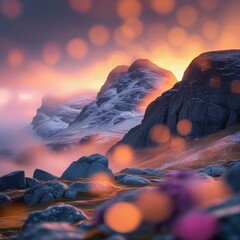 sunset in the mountains