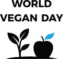 World Vegan Day vector  healthy food concept