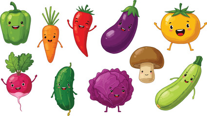 Tropical Fruit Characters – Cute Pineapple, Kiwi, Orange, and Pomegranate Vector Set