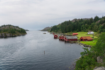 Fototapeta premium Village at Dalesundet, Solund, Vestland, Norway