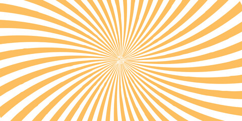 Bright summer sunburst vector illustration with orange and yellow radial rays