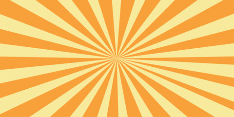 Bright, hot orange and yellow sunburst texture creates a retro grunge background with radial rays and light for a summer vector illustration design. sun, sunrise, sunny, star, beam, art