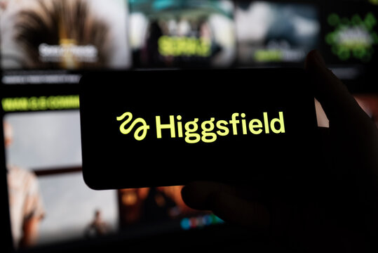 Higgsfield platform logo on smartphone