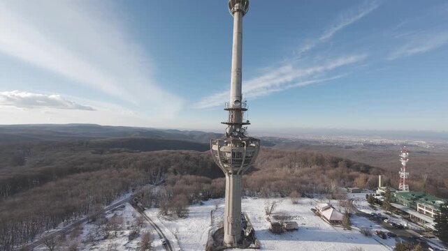 Ruined TV tower on Fruska Gora, Serbia