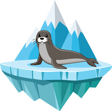 sea lion on a rock,buzul &uuml;st&uuml;nde bir fok 