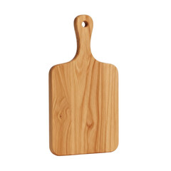 Natural wood cutting board with handle ideal for kitchen food preparation and serving