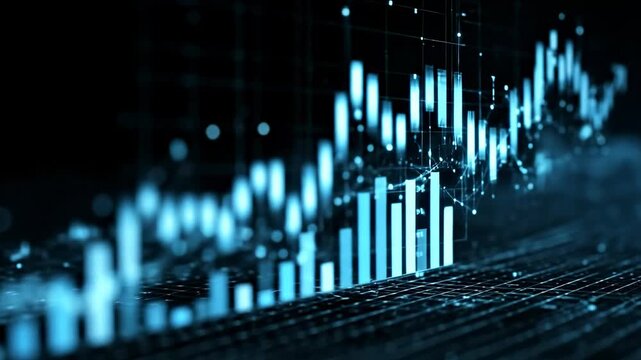 Estabilidade financeira e an&aacute;lise com linhas e grades que se cruzam no fundo, conceito financeiro, v&iacute;deo