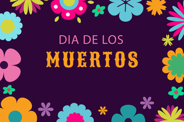 Dia de Muertos. Illustration for Day of Dead with holiday attributes.