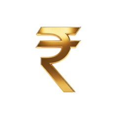 Golden indian rupee currency symbol 3d render shine financial wealth