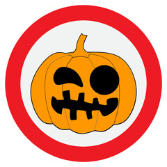 Cartoon Halloween Pumpkin Sign