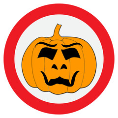 Cartoon Halloween Pumpkin Sign