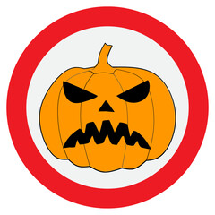 Cartoon Halloween Pumpkin Sign