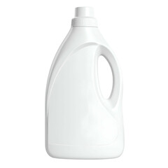 A close-up, bright white plastic bottle with a handle, commonly used for liquid laundry soap