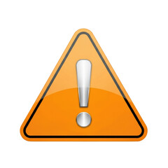 Orange exclamation mark warning sign icon triangle alert symbol graphic