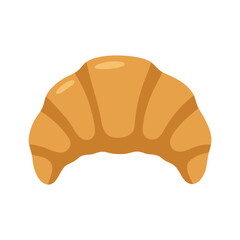 Croissant illustration golden brown flaky pastry with curved shape and layered texture