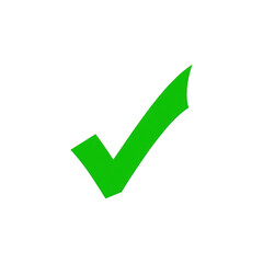 Vibrant green check mark symbol for success approval and completion