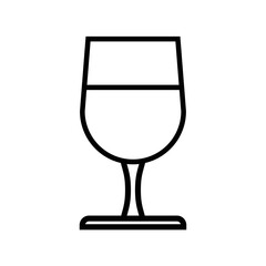 Full outline  wine glass, shot glass outline icon vector illustration, alcohol, water logo