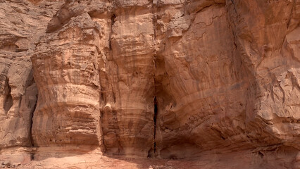 A trip to Sahara desert in Algeria. Beautiful 
african travel photo. Landscape with mountains, rocks and nature. Summer vacation in arab country.