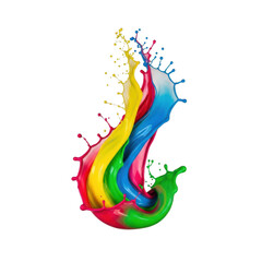 Obraz premium Vibrant colorful paint splash dynamic abstract liquid swirl art motion captured