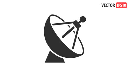 Fototapeta premium Satellite Dish Antenna Icon Communication Technology Signal Receiver Modern Design Vector Illustration.