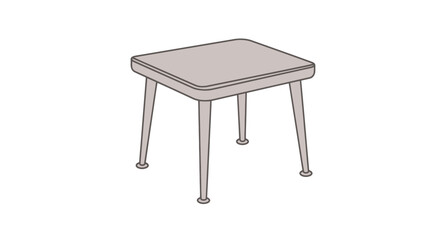 Simple Square Table with Light Gray Top and Metal Legs.